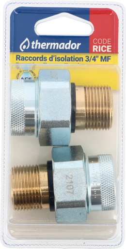 [RICE] 2 Raccords Isolants 3/4" MF pour Chauffe-Eau sous blister