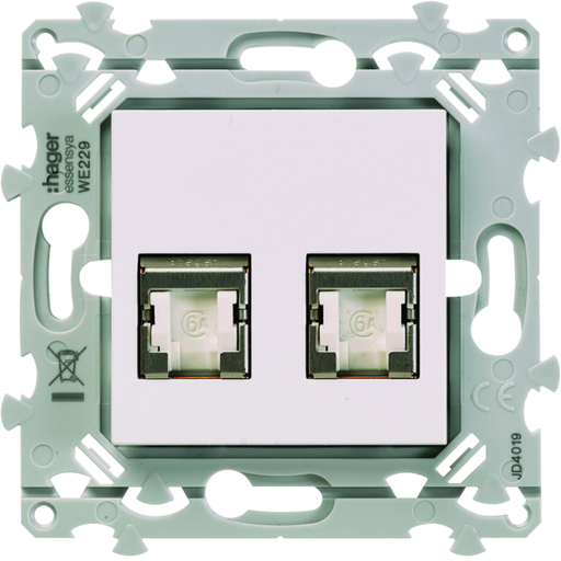 [HAGWE227] RJ45 essensya CAT.6 STP double Gr.2TV Pure