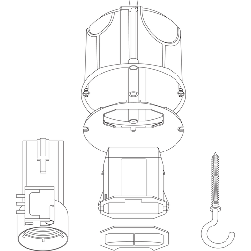 [IMT35023] Multifix Air DCL, boîte de centre avec couv non affleur connect douille piton